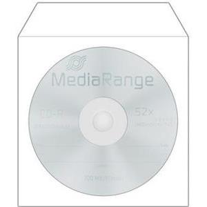 MediaRange Paper sleeves for 1 disc, with flap and window, white, Pack 50