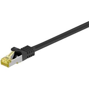 S/FTP 26 AWG, CAT7 Raw Cable, CAT6a Modular plugs, 20 m, Black