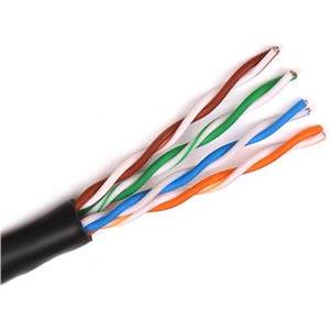 S/FTP 26 AWG, CAT7 Raw Cable, CAT6a Modular plugs, 15 m, Black