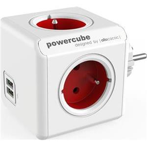 PowerCube Original 4 gniazda 2x USB crvena