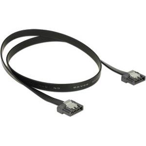 Cable SATA FLEXI 6 Gb/s 100cm black metal