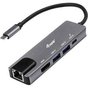 Equip Dock USB-C->HDMI,Gigabit LAN,2xUSB3.0,100WPD 0,25m