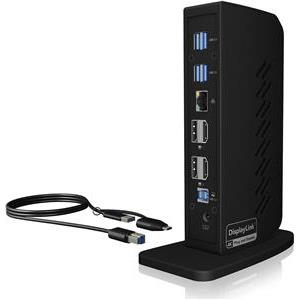 Dockingstation IcyBox 6x USB 3.0 + 2xDP, 2xHDMI+1GBLAN