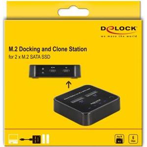 DELOCK M.2 Dockingstation für 2xM.2 SATA SSD mit Klon