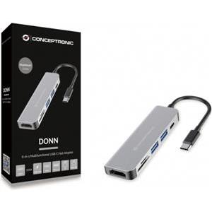 CONCEPTRONIC Dock USB-C->HDMI,2xUSB3.0,SD,100WPD 4K60Hz gr