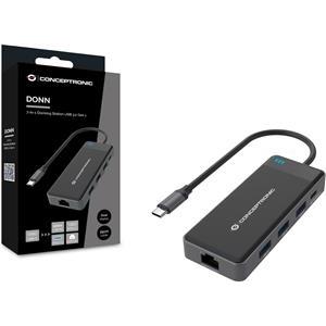 CONCEPTRONIC Dock USB-C->2xHDMI,GbE,3xUSB3.0,100WPD 0.25m gr