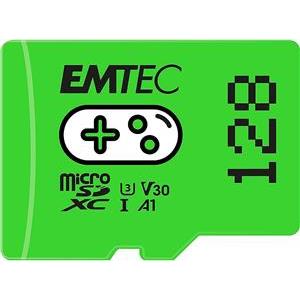 EMTEC MicroSD Card 128GB SDXC CL.10 UHS1 U3 V30 A1 Gaming