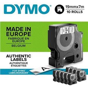 DYMO D1 poliesterska traka vrijedno pakiranje 19mmx7m crno->bijela 10kom