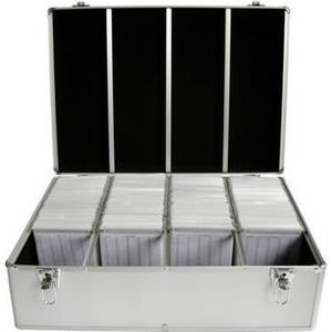 MediaRange Media storage case for 500 discs, aluminum look, with hanging sleeves, silver