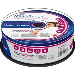 MediaRange CD-R AUDIO 700mb 80Min 48x 25er Cakebox