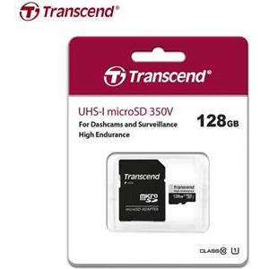 SD microSD Card 128GB Transcend SDXC USD350V w/Adapter