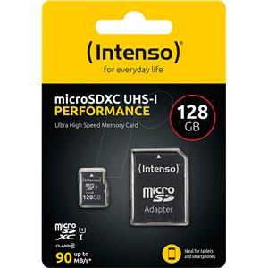 SD MicroSD Card 128GB Intenso SD-HC UHS-I inkl. SD- Adapter retail