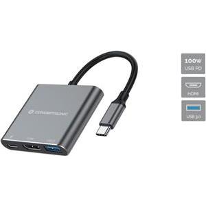 CONCEPTRONIC Dock USB-C ->HDMI,USB3.0,PD 0.25m