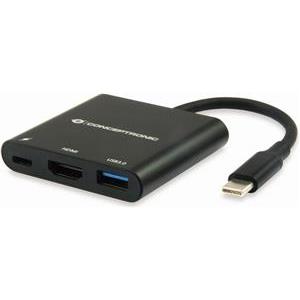 CONCEPTRONIC Dock USB-C ->HDMI,USB3.0,60WPD 4K30Hz 0.15m sw