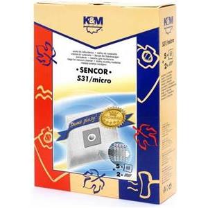 Worki K&M S31 MICRO Sencor SVC45 RD/WH 5szt + 2 filtry