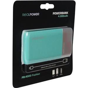 RealPower Powerbank PB-4000 Fashion Lake Blue 4.000mAh