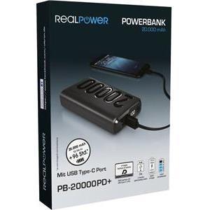 RealPower Powerbank PB-20000 PD+ Nutopia 20.000mAh