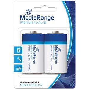 MediaRange Premium Alkaline Batteries, Mono D|LR20|1.5V, Pack 2