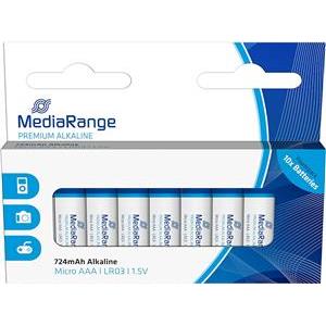 MediaRange Premium Alkaline Batteries, Micro AAA|LR03|1.5V, Pack 10