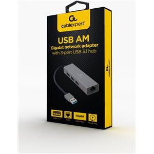 GEMBIRD Adapter USB-AM do LAN Hub USB