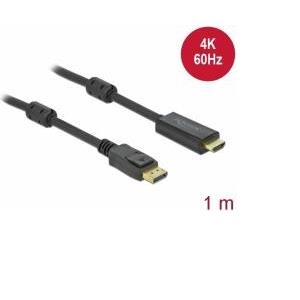 DELOCK DisplayPort 1.2 > HDMI Kabel 4K 60Hz 1,0m aktiv