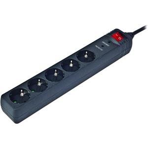 Gembird Surge protector, 5 sockets, 1,5 m, black