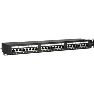 24-Port Cat.5e Shielded Patch Panel, Black