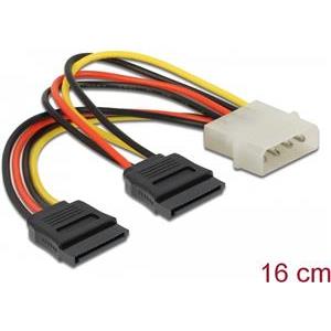 Kabel DELOCK, 4-pin Molex (M) na 2x 15-pin SATA (M), naponski, interni