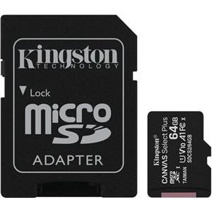 Memorijska kartica KINGSTON Canvas Select Plus Micro SDCS2/64GB, SDXC 64GB, Class 10 UHS-I + adapter