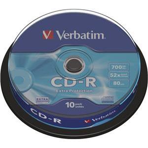 CD-R Verbatim, Kapacitet 700Mb, 10 komada, Brzina 52x