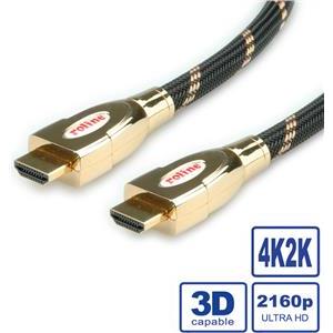 Roline GOLD HDMI Ultra HD kabel sa mrežom, HDMI M - HDMI M, 5.0m, 11.04.5693