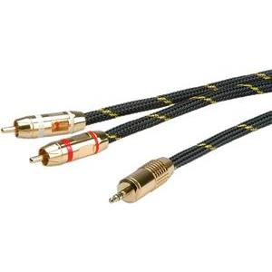 Roline GOLD Audio kabel 3.5mm Stereo - 2× Cinch (RCA), M/M, 2.5m, 11.09.4273