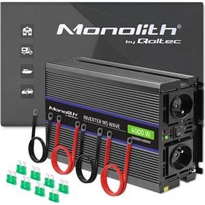 Qoltec Monolith 4000 MS Wave Voltage Converter | 12V to 230V | 2000/4000W | USB