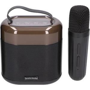 Extralink Kids Karaoke LED Speaker 1x Mic Black | Karaoke Set | Speaker, 1 Microphone, Bluetooth, AUX, Memory Card Slot, RGB Lighting