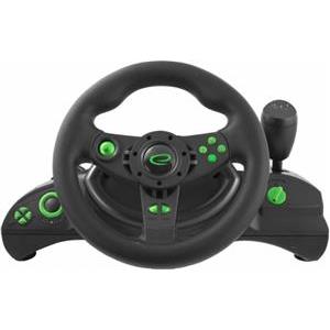 Esperanza EGW102 Gaming Controller Steering wheel PC,Playstation 3 Digital USB Black,Green