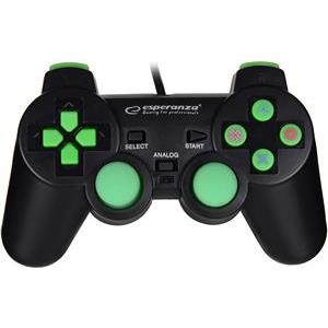 Esperanza EGG107G Gaming Controller Gamepad PC,Playstation 3 Analogue / Digital USB 2.0 Black/Green