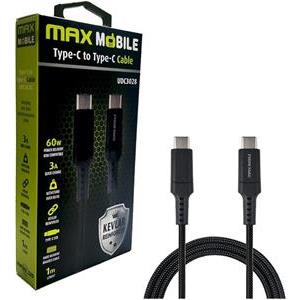 MAXMOBILE DATA KABEL TYPE C-TYPE C UDC3028 KEVLAR BLACK QC 3A 1m