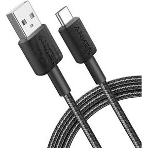 Anker 322 pleteni kabel USB-A na USB-C, 0.9m, crni, A81H5G11