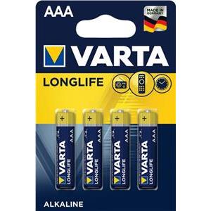 Baterija alkalna 1,5V AAA Longlife pk4 Varta LR03 blister