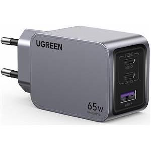 Kućni punjač UGREEN Nexode Pro, 65W, 2x USB-C, USB-A, USB-C kabel, GaN, sivi