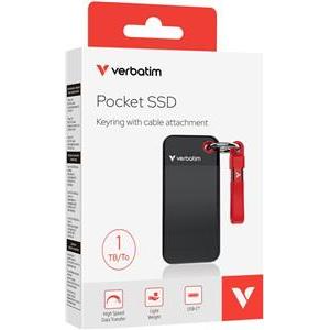 SSD Pocket Verbatim #32192 1TB 3.2 Gen 2, USB-C, crno/crveni