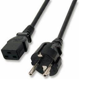 Kabel za napajanje, IEC320 C19 Ž ravni -> Schuko M ravni 1,0m, crni