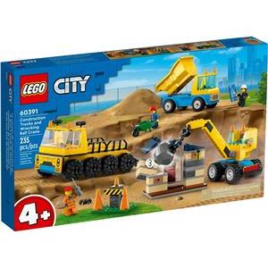 LEGO City Baufahrzeuge und Kran mit Abrissbirne 60391