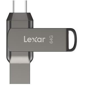 USB Flash Drive Lexar JumpDrive Dual Drive D400, 64GB, USB 3.1 Type-C, 130 MB/s