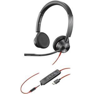 HP Poly Blackwire 3325 Stereo Microsoft Teams Certified USB-C Headset +3.5mm Plug +USB-C/A Adapter (214016-01)