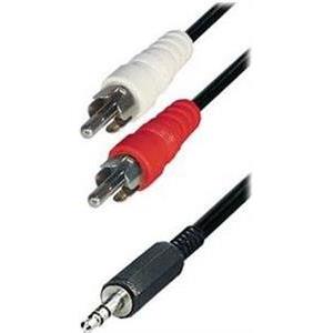 Transmedia A 49-3 L, Stereo Connecting Cable unshielded, 2x RCA-plug - 3,5 mm stereo plug, 3m