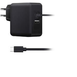 Wall charger Ewent EW3978, 65W, USB Type-C PD, USB-A, Black