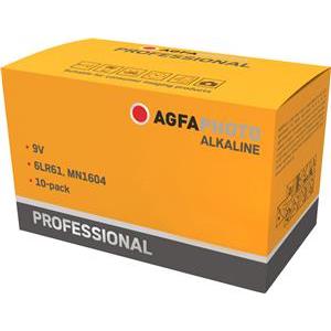 AgfaPhoto Batterie Alkaline Professional -9V E-Block 10St.