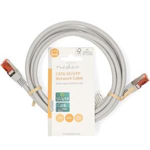 Kabel NEDIS CCGL85220GY20, Patch, CAT6 SFTP, UTP, sivi, 2m