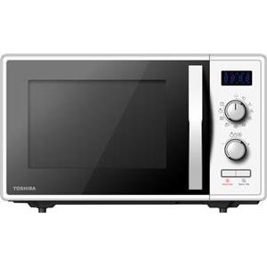 Toshiba MW2-AG23P(WH) 3-in-1 Microwave Oven with Grill and Combination Hob, 23 Litres, Rotating Plate with Storage, Timer, Built-in LED Lights, 900 W, Grill 1050 W, Pizza Programme, White Size: 485 x 